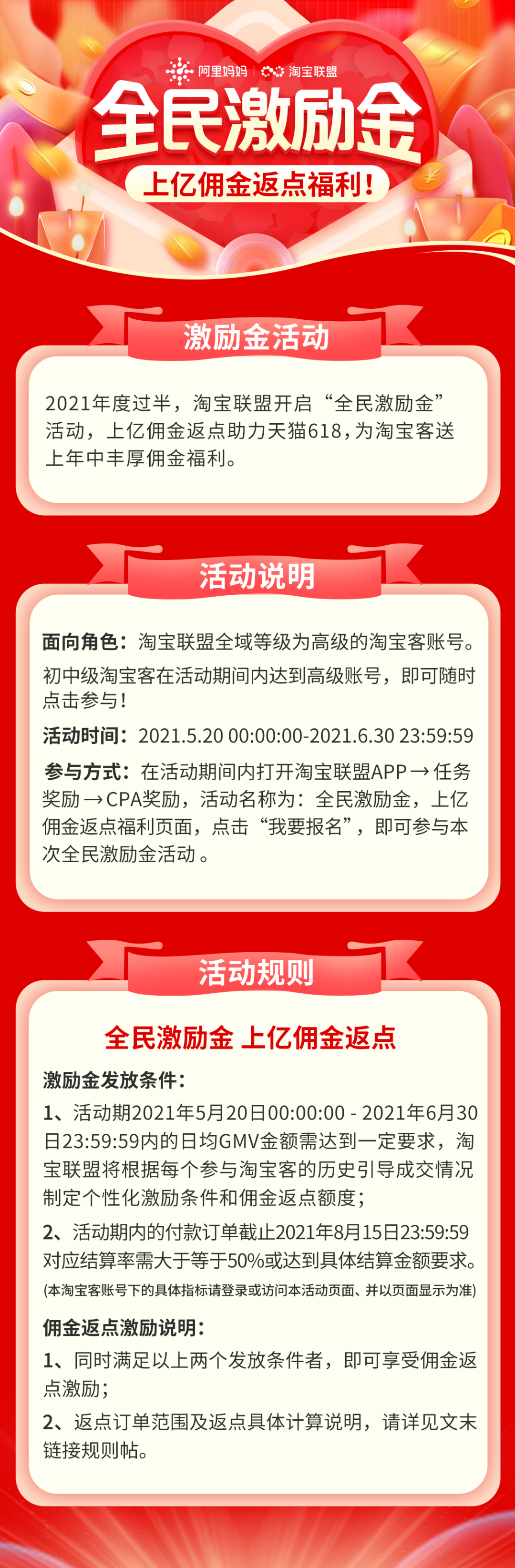 报名享佣金返点，淘宝联盟上线“全民激励金”活动