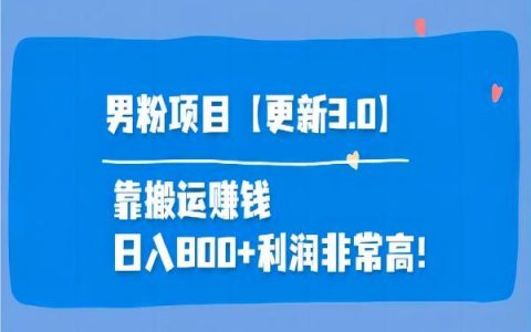 男粉落地项目是什么呢？ 有淘客转行后一天收入过万！