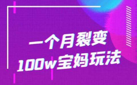 一个月裂变100w宝妈玩法