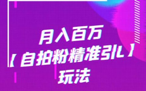 月入百万自拍粉精准引流玩法