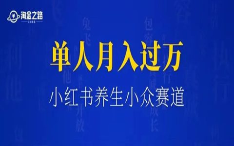 小红书养生小众赛道也能单人月入过万