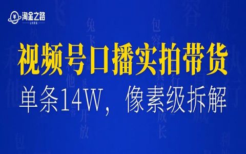 顺势而为：视频号口播实拍带货，单条视频变现14w+，像素级拆解