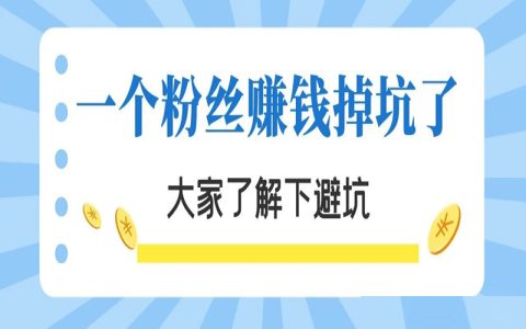 一个粉丝赚钱踩坑经历，大家可以了解下避坑