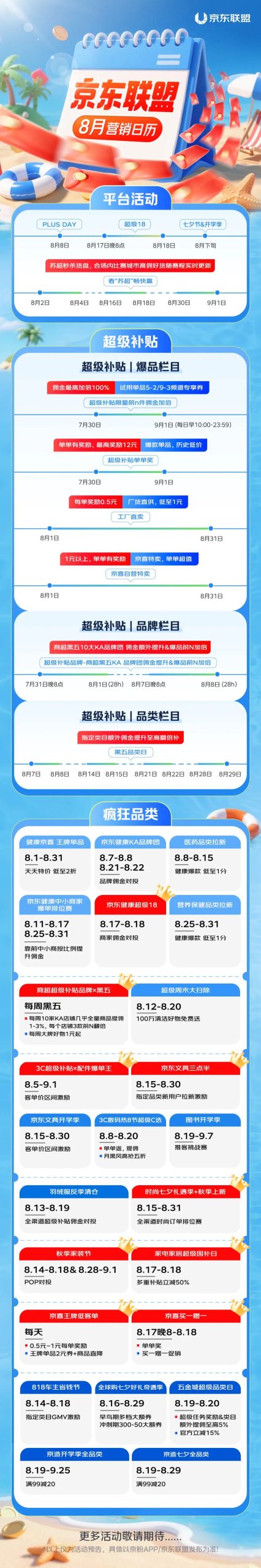 快get8月营销日历，佣金最高加倍100%，一起发发发发发