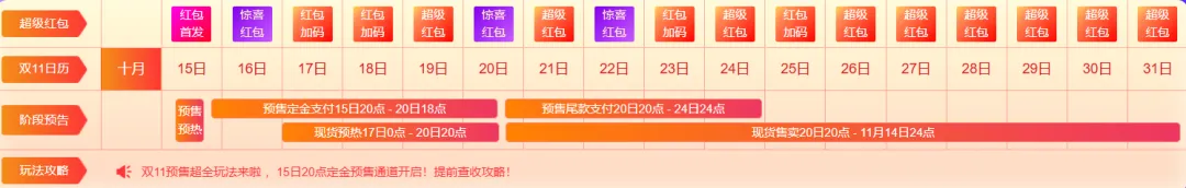 双11超全玩法攻略 | 倒计时1天！预售会场已就绪，快来get！